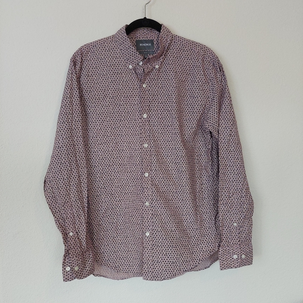 Bonobos Floral Slim‎ Fit Button Down Shirt Size Large